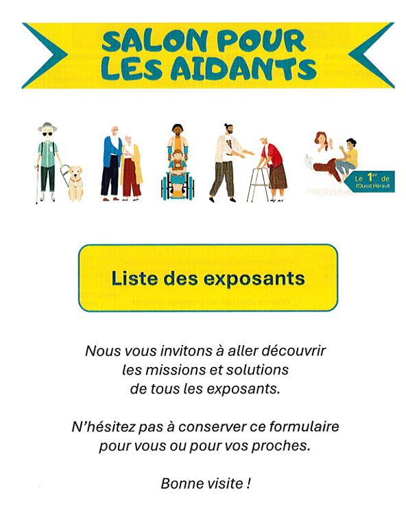 Salon aidants - Listes des exposants