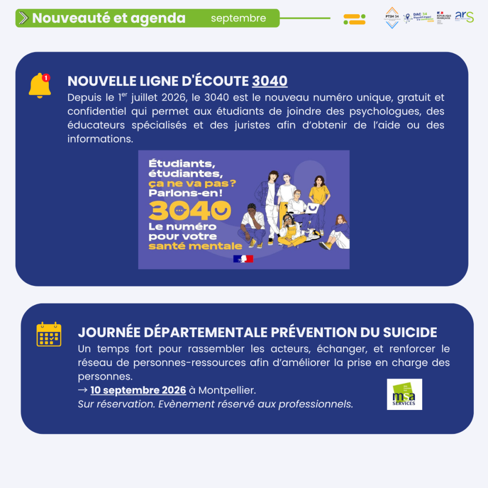 nouveauté et agenda ptsm