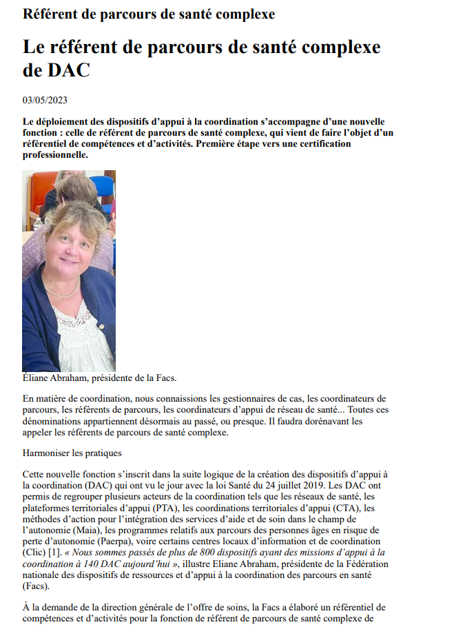 Article référent parcours de santé complexe de DAC page 1